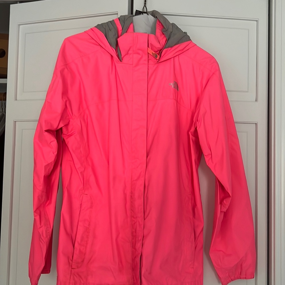 North Face Bright pink girls rain jacket